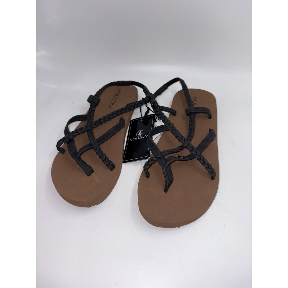 Volcom Thriller Sandal Flip Flop - Black - Womens Size 6 NWT